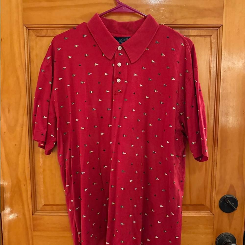 Vintage Brooks Brothers Red Polo with Pattern